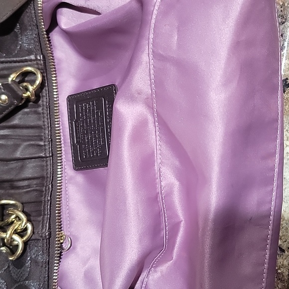 COACH  EUC Ashley Signature Gathered Leather Sateen Satchel - Picture 8 of 10